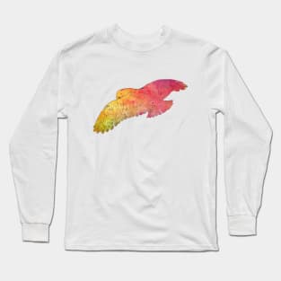 Cute Vintage Owl Illustration with bright watercolour look Long Sleeve T-Shirt